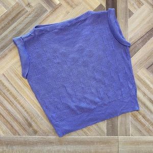 80s vintage purple boat neck short sleeve knit top by Keneth too! 🧺